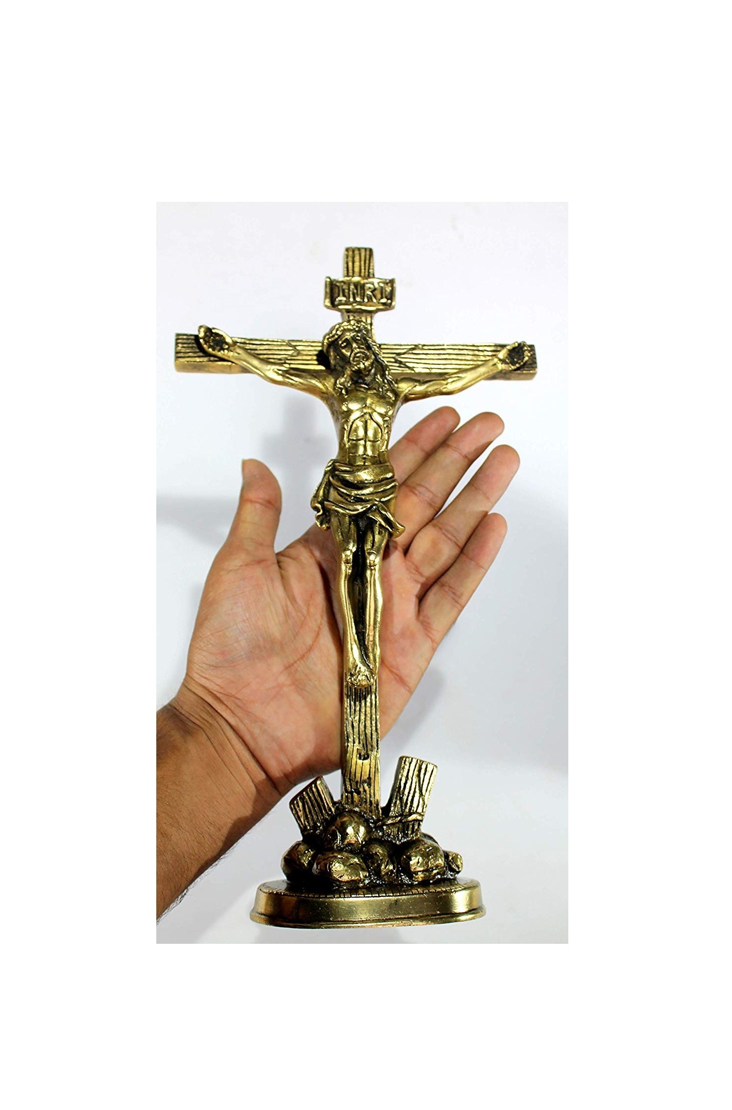 Brass Shining Cross With Cruicifix Church Supplies