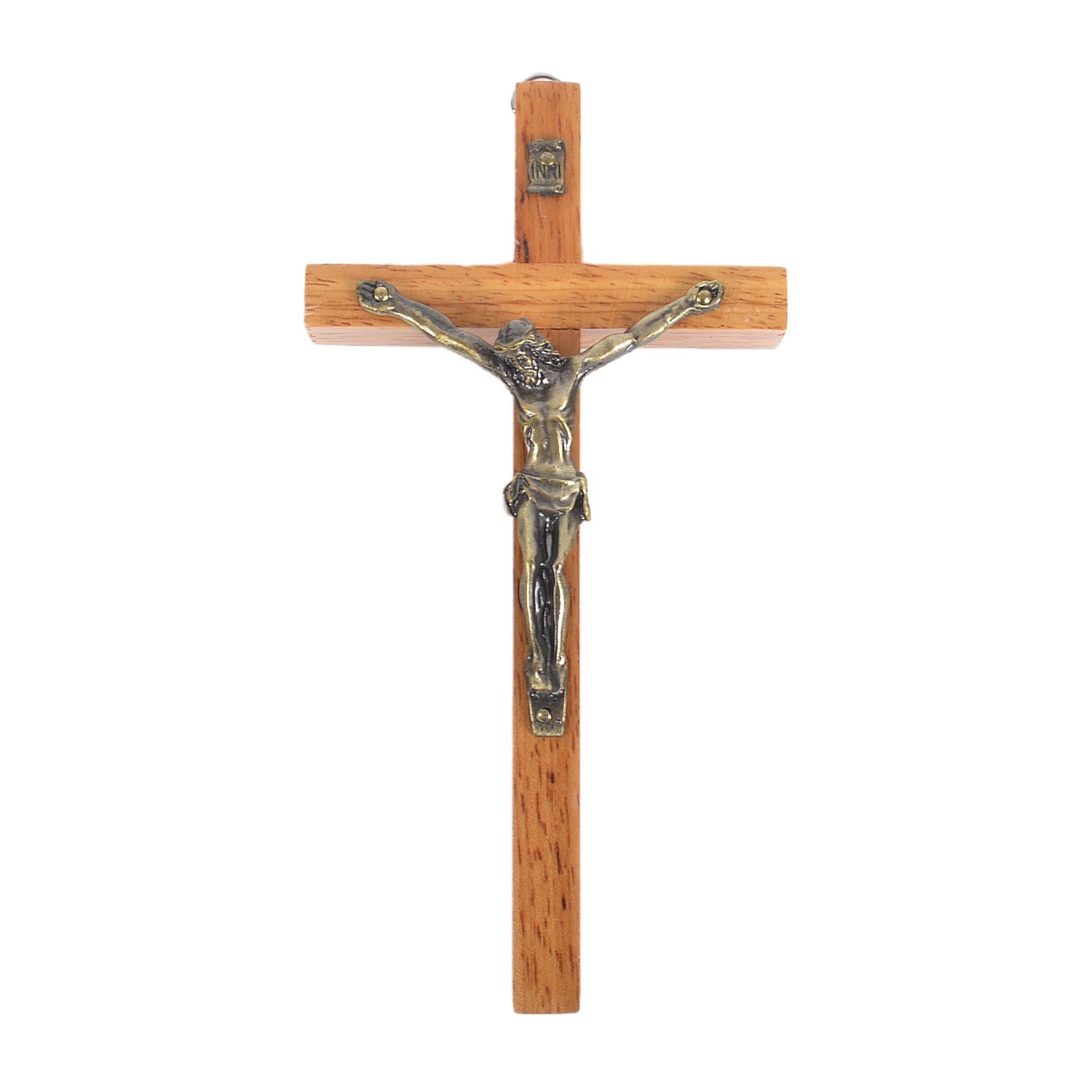 Wooden Cross With Brass Silver Jesus Statue Church Supplies