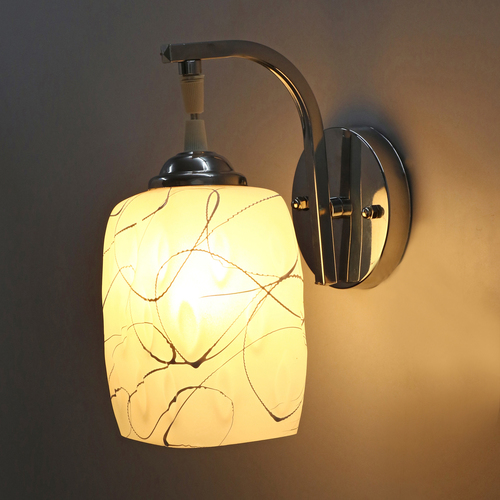 PRADHUMAN Decorative Residential Wall Lamp - Glass Material, Standard Size, White Color, 6-40 Watt, Energy Saving Light Source, Modern Style - Perfect for Home Decoration