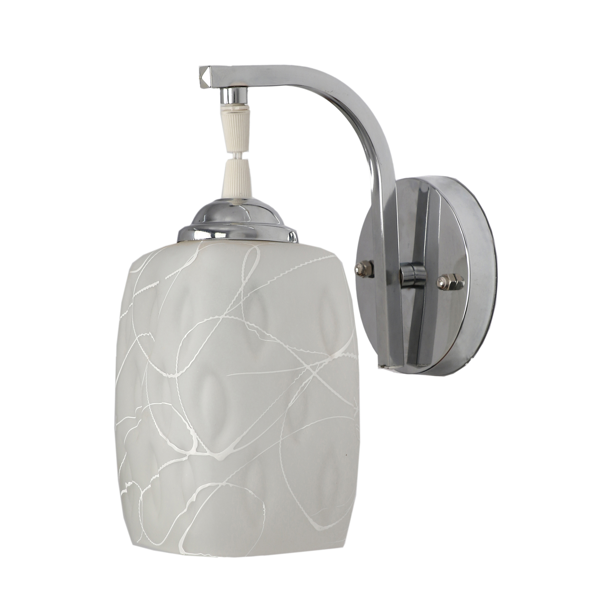 Pradhuman Decorative Residential Wall Lamp - Glass Material, Standard Size, White Color, 6-40 Watt, Energy Saving Light Source, Modern Style - Perfect For Home Decoration
