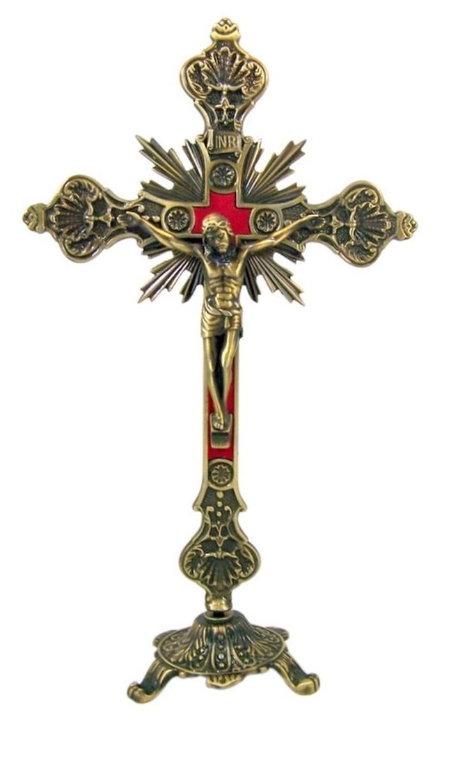 Brass Full Engraved Cross Wall Hanging Church Supplies