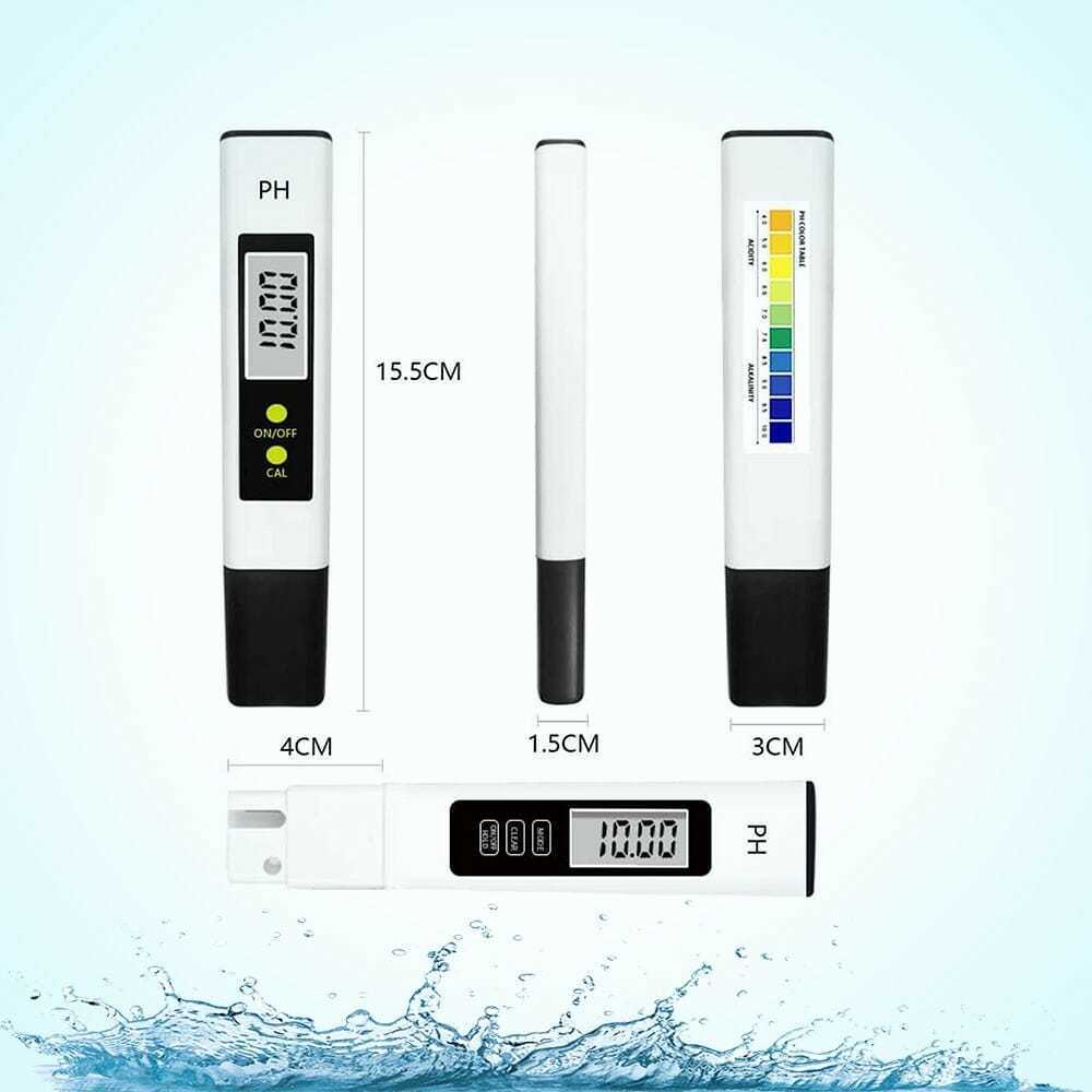 Digital Ph Meter - Plastic 15.5 Cm X 3.0 Cm | 0.01 Ph Accuracy, Automatic Calibration & Temperature Compensation