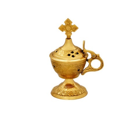 Brass Full Engraved Incense Burner Church Supplies