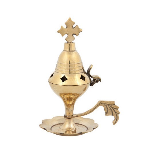 Brass Full Engraved Incense Burner Church Supplies