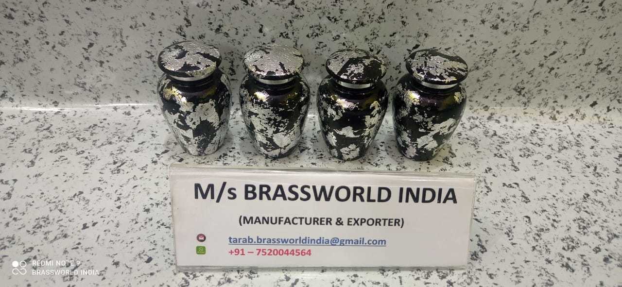 Aluminium Black And Silver Keepsake Cremation Urn Funeral Supplies