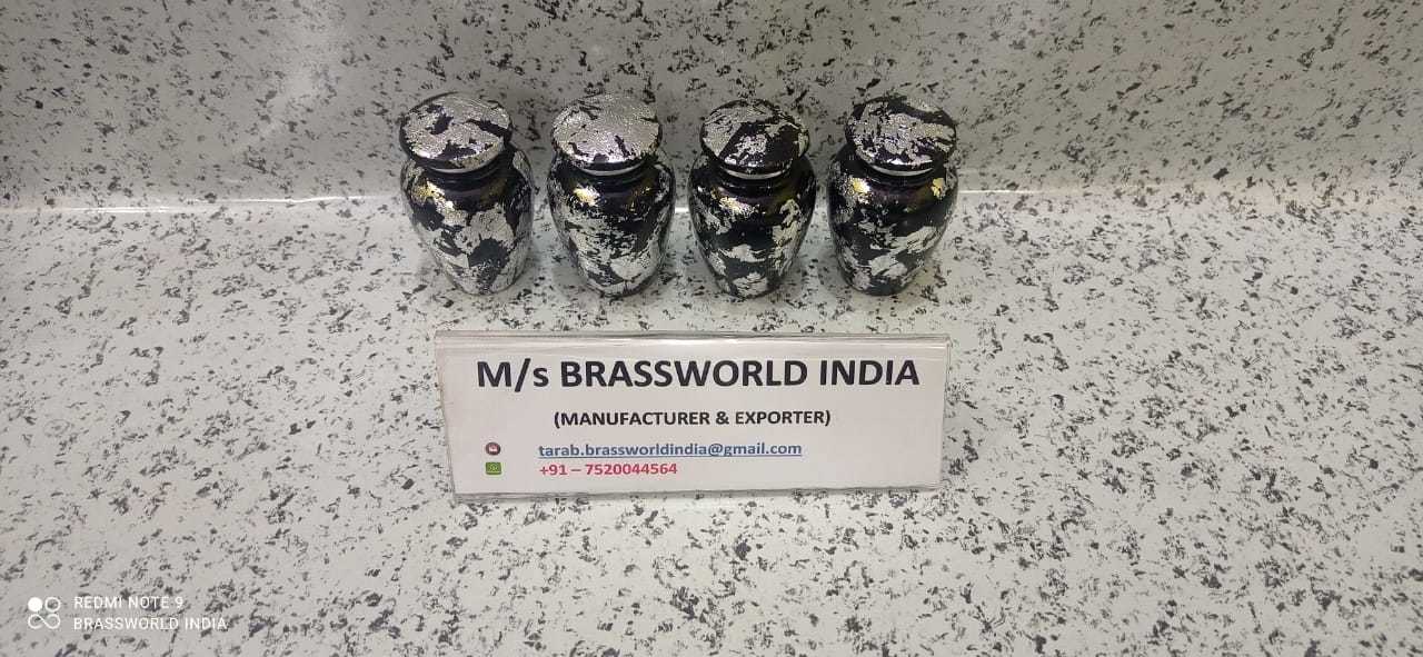 Aluminium Black And Silver Keepsake Cremation Urn Funeral Supplies