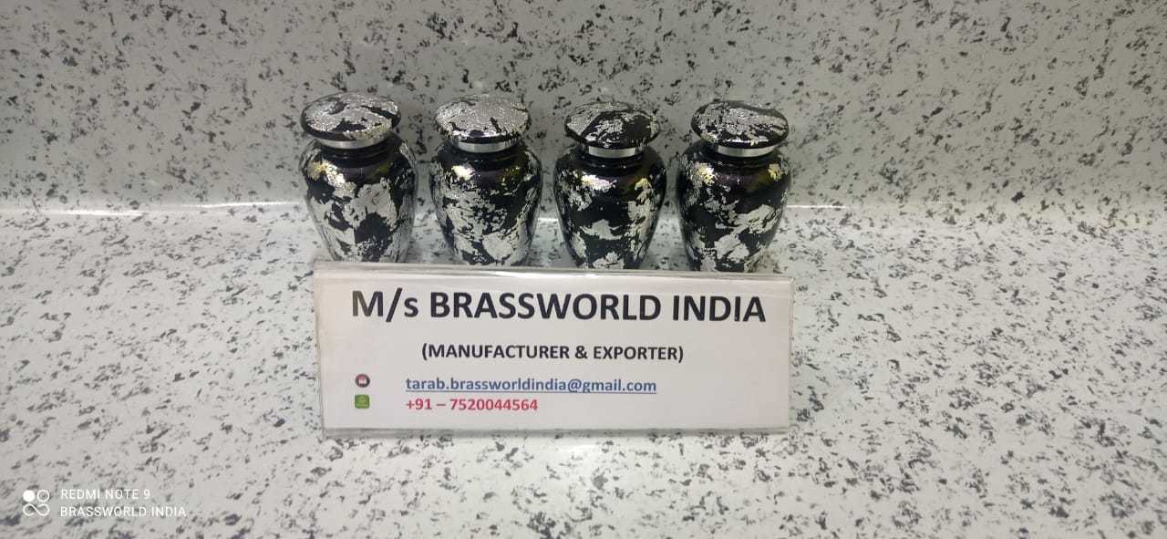 Aluminium Black And Silver Keepsake Cremation Urn Funeral Supplies