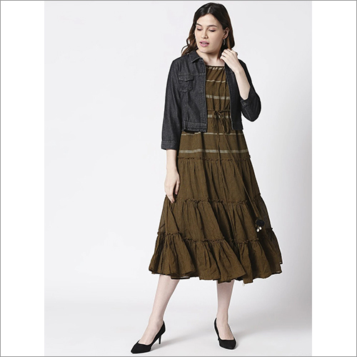 Washable Ladies Vintage Tiered Dress