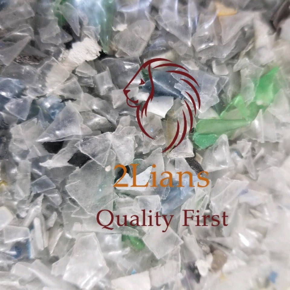 Polyethylene Terephthalate Pet Bottle Regrind Clear And Green Mixed Plastic Scrap