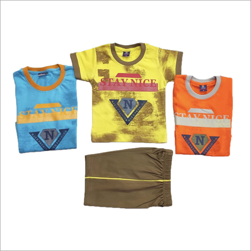 Washable Kids Modern Printed T-Shirt And Shorts