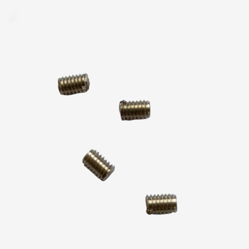 Brass Grub Screw - 10mm Length, 4mm Diameter | Metric Thread Type, Cup Point Head Style, Natural Finish, Pack of 4