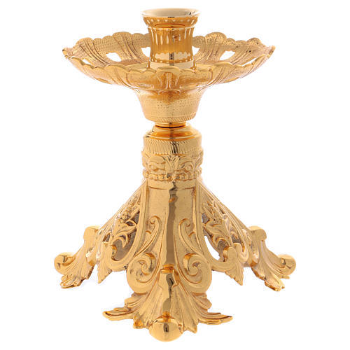 Brass Long Altar Candle Holder Church Supplies