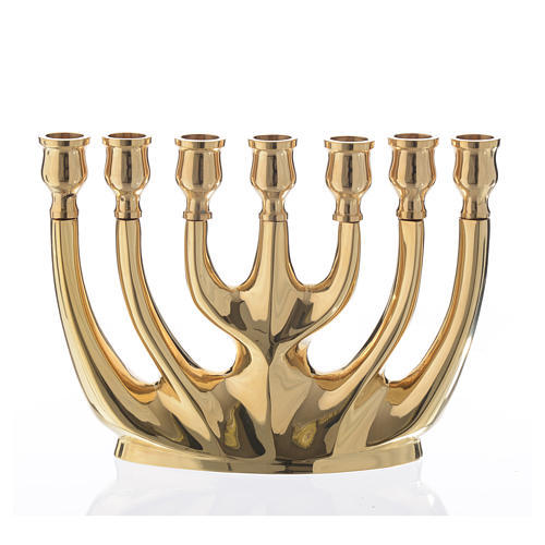 Brass Middle Cross With Three Candle Holder Church Supplies