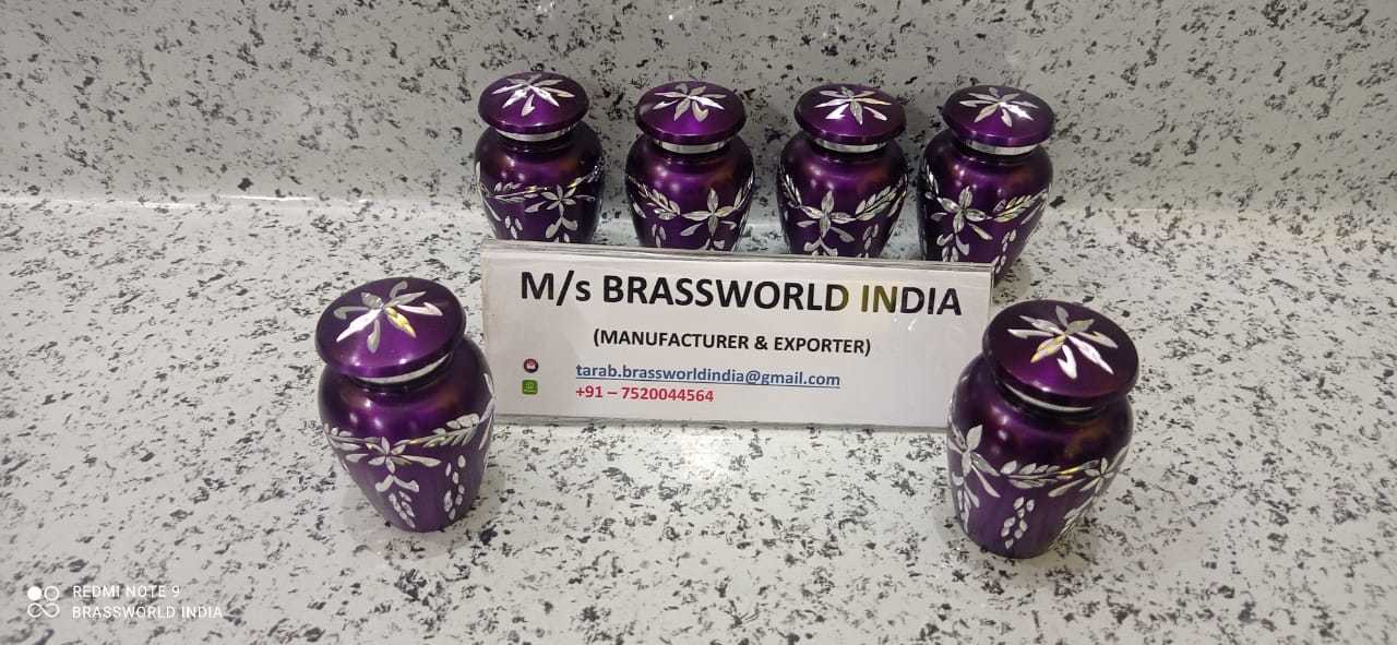 Purple Silver Keepsake Aluminium Cremation Urn Funeral Supplies