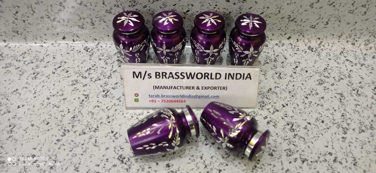 Purple Silver Keepsake Aluminium Cremation Urn Funeral Supplies