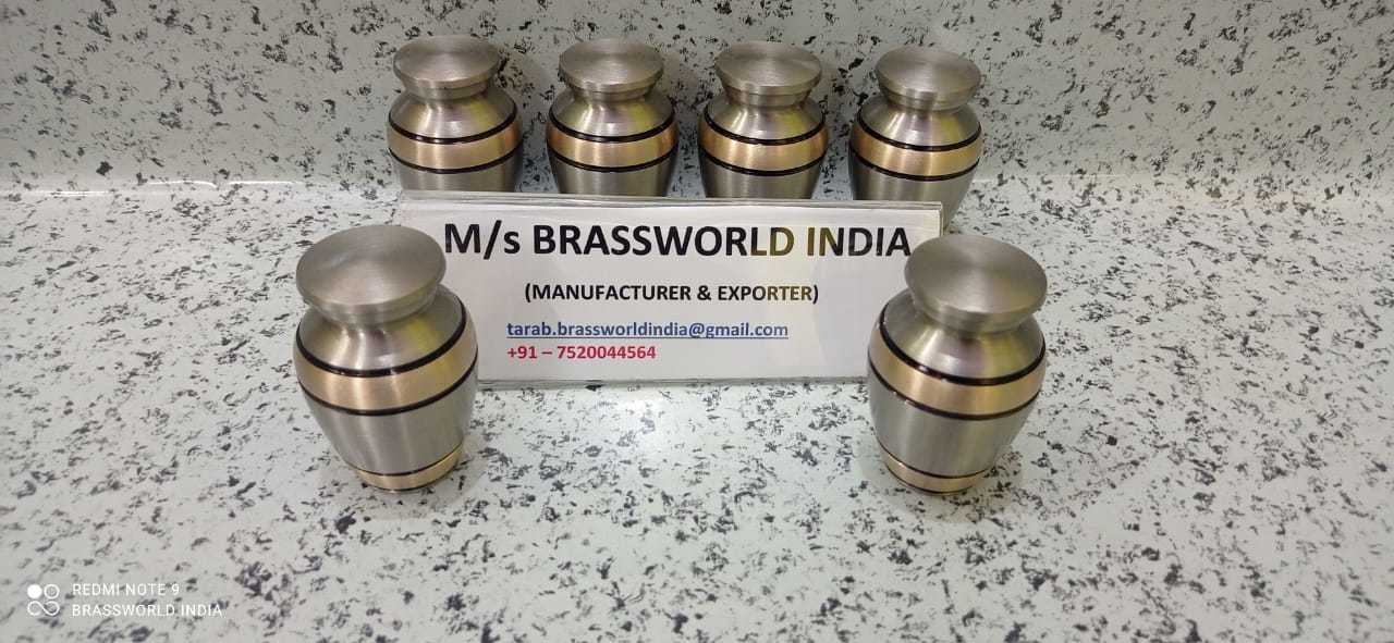 Pewter Golden Band Mini Urn For Pet And Human Ashes Funeral Supplies