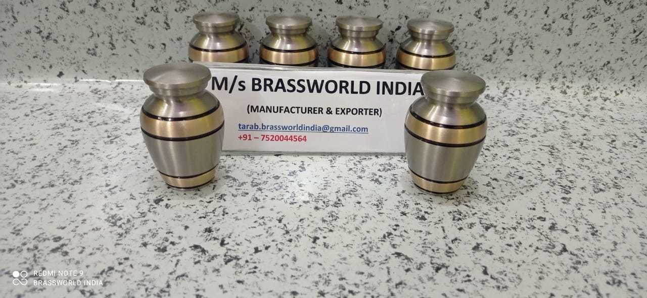 Pewter Golden Band Mini Urn For Pet And Human Ashes Funeral Supplies