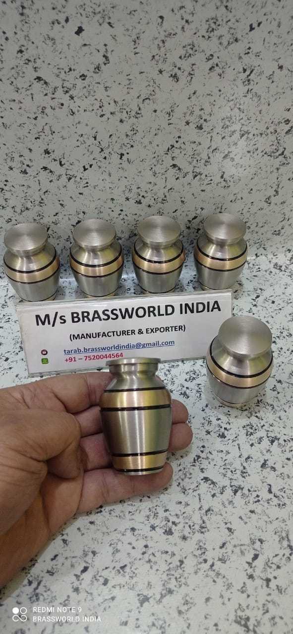 Pewter Golden Band Mini Urn For Pet And Human Ashes Funeral Supplies