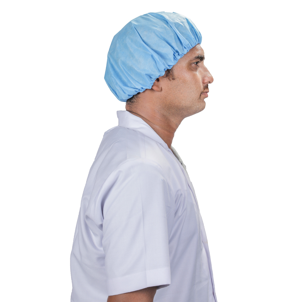 Mop Cap Disposable - Non Woven, 20-40gsm | Soft Elastic, Full Head Coverage, Waterproof, Available In Green, Blue, Grey, White
