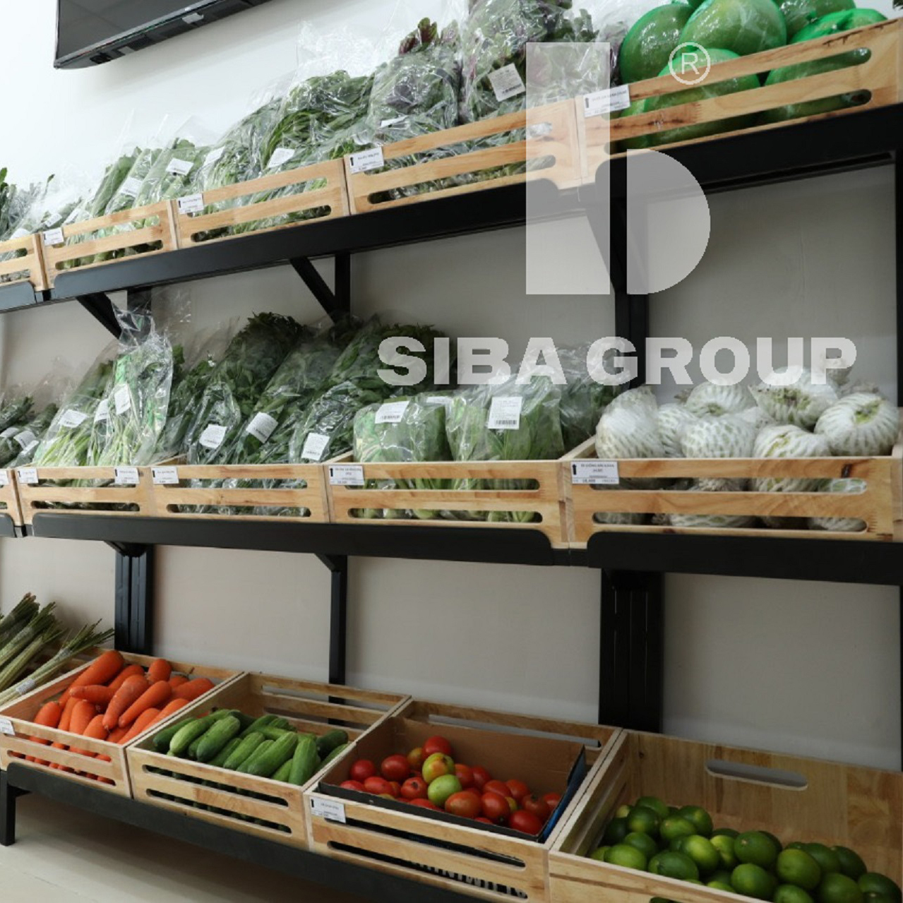 Powder Coating Vietnam Factory Direct Sales Good Quality Fruit Vegetable Display Stand Fruits And Vegetable Display