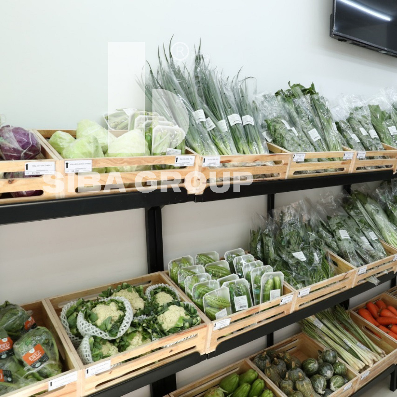 Powder Coating Vietnam Factory Direct Sales Good Quality Fruit Vegetable Display Stand Fruits And Vegetable Display