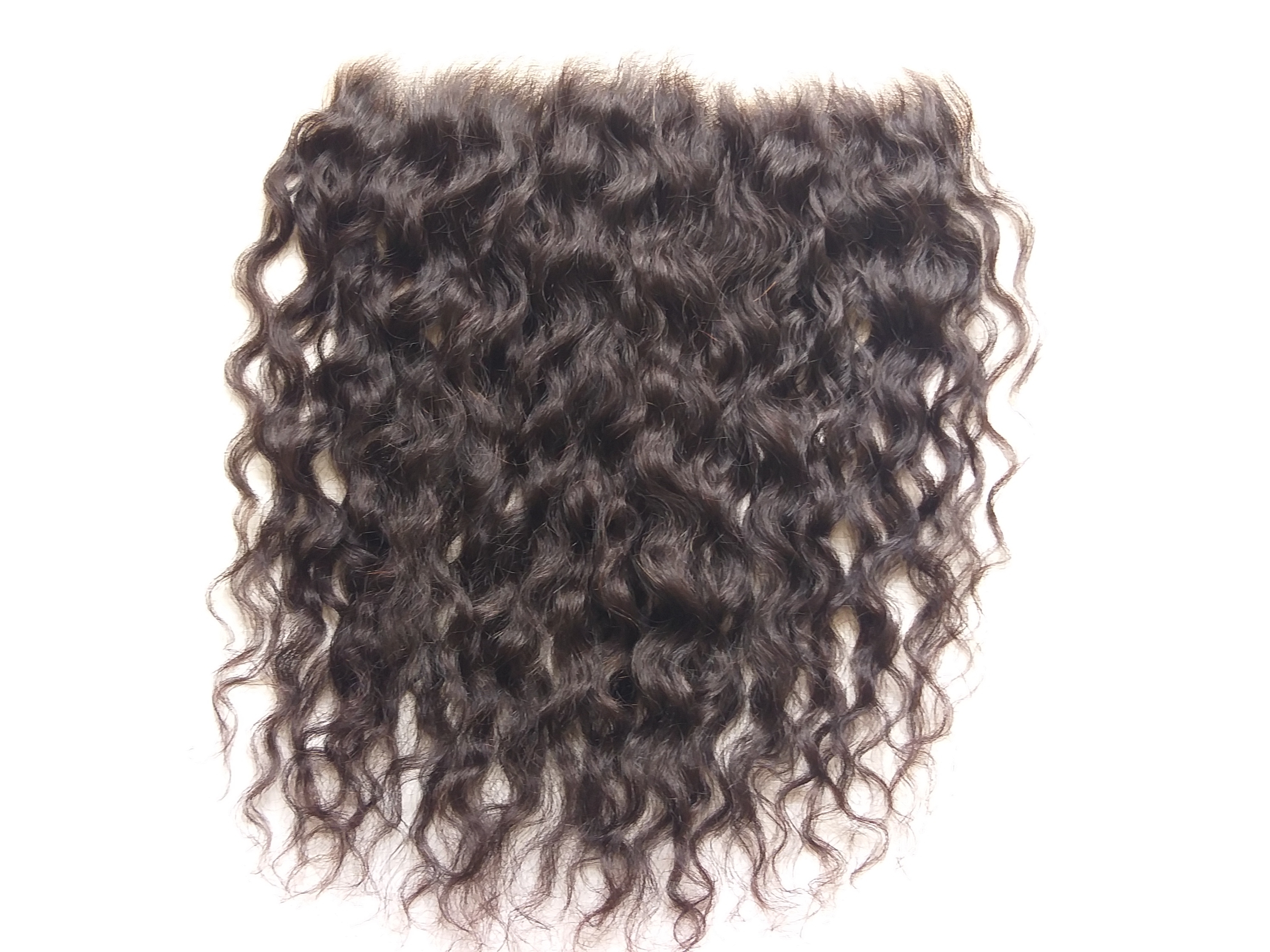 Natural Indian Curly Front Lace Human Hair Wig - Length: Available 10-24 Inch (In)