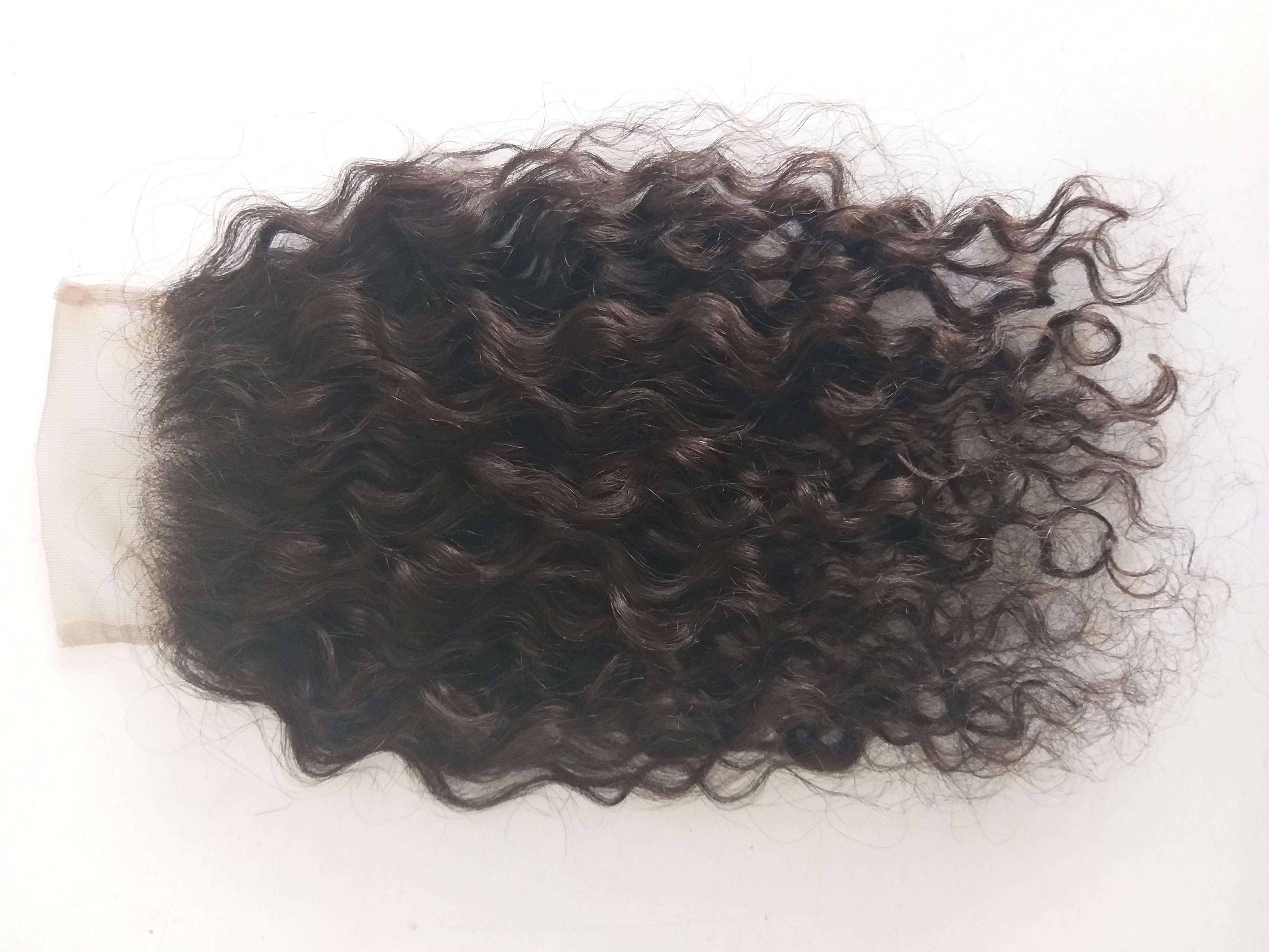 Natural Indian Curly Front Lace Human Hair Wig - Length: Available 10-24 Inch (In)