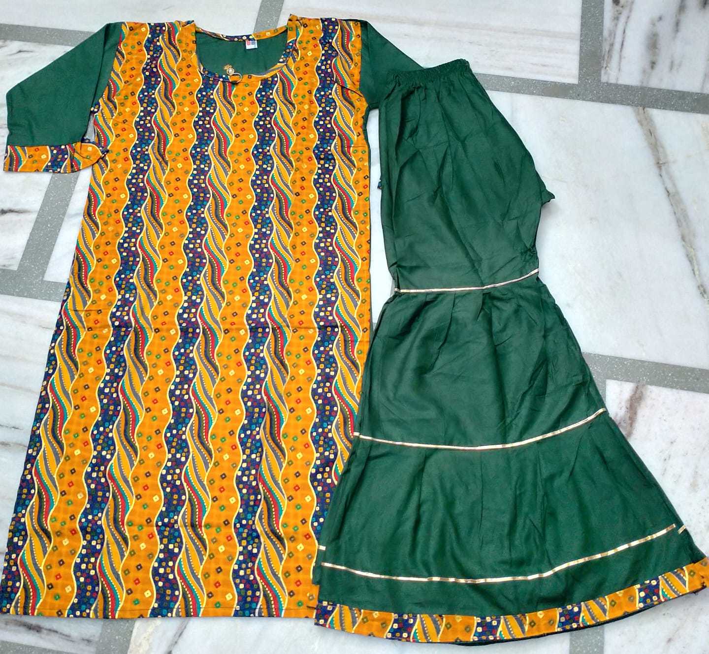 Ladies Printed Sharara Suit - Rayon Fabric, Size L/xl, Available In Vibrant Colors With Handwork Detailing | Breathable, Washable, No Fade Finish