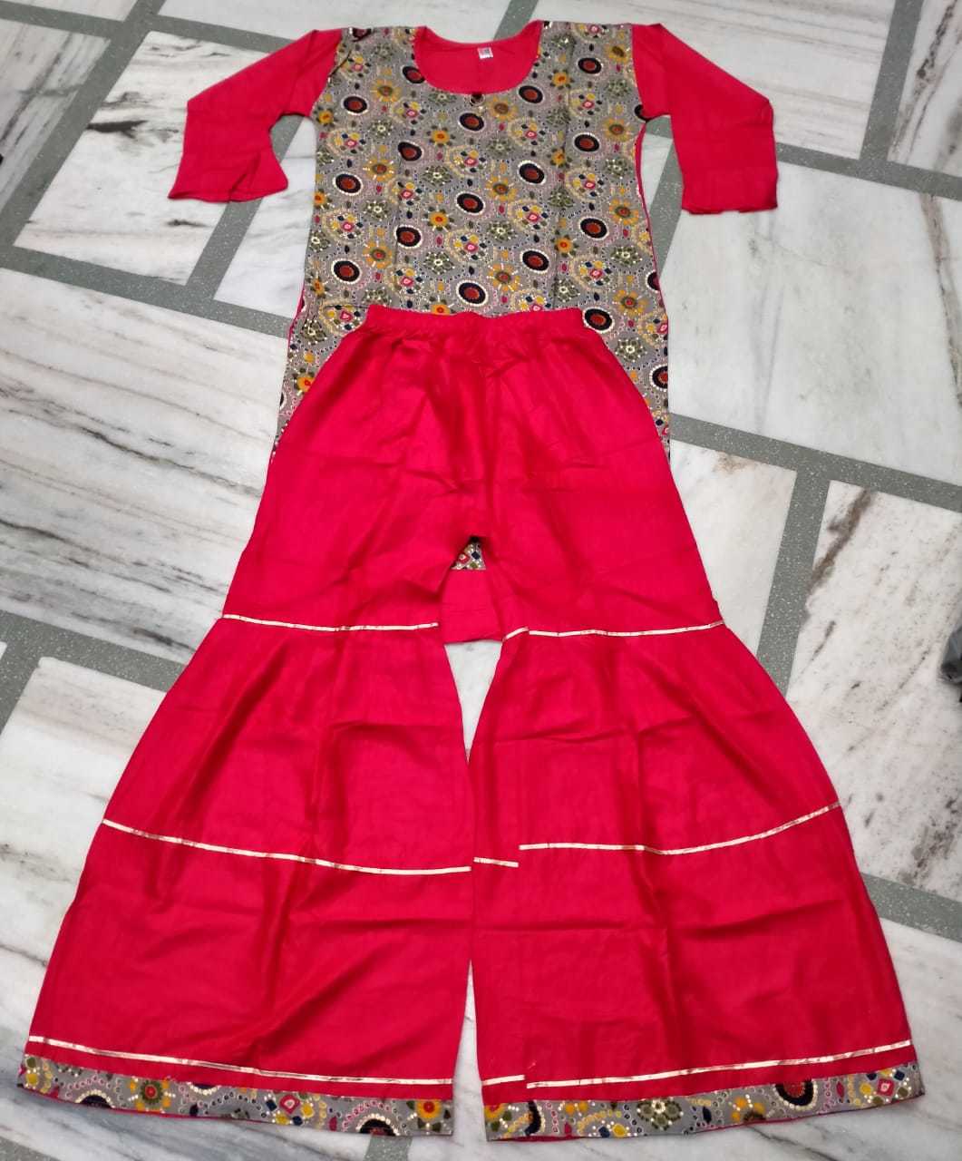 Ladies Printed Sharara Suit - Rayon Fabric, Size L/xl, Available In Vibrant Colors With Handwork Detailing | Breathable, Washable, No Fade Finish