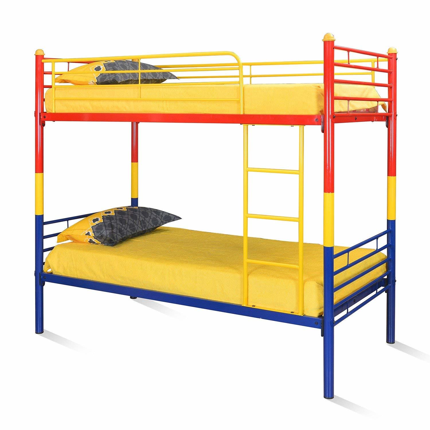 Double Decker Multi Colour Bunk Bed Carpenter Assembly