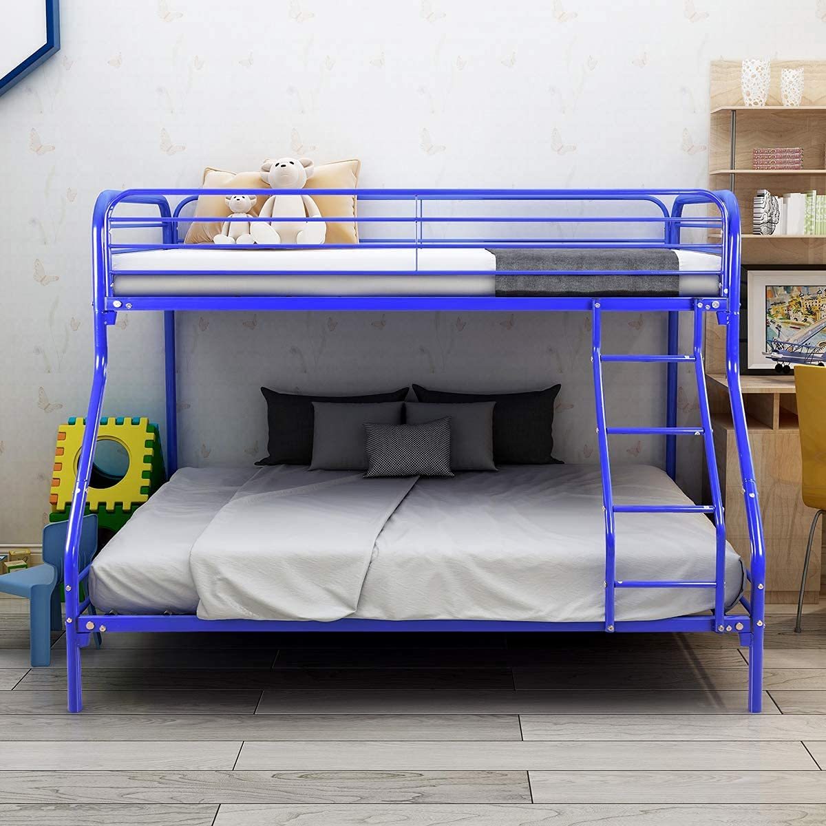 2 Tier Metal Bunk Bed In Blue Carpenter Assembly