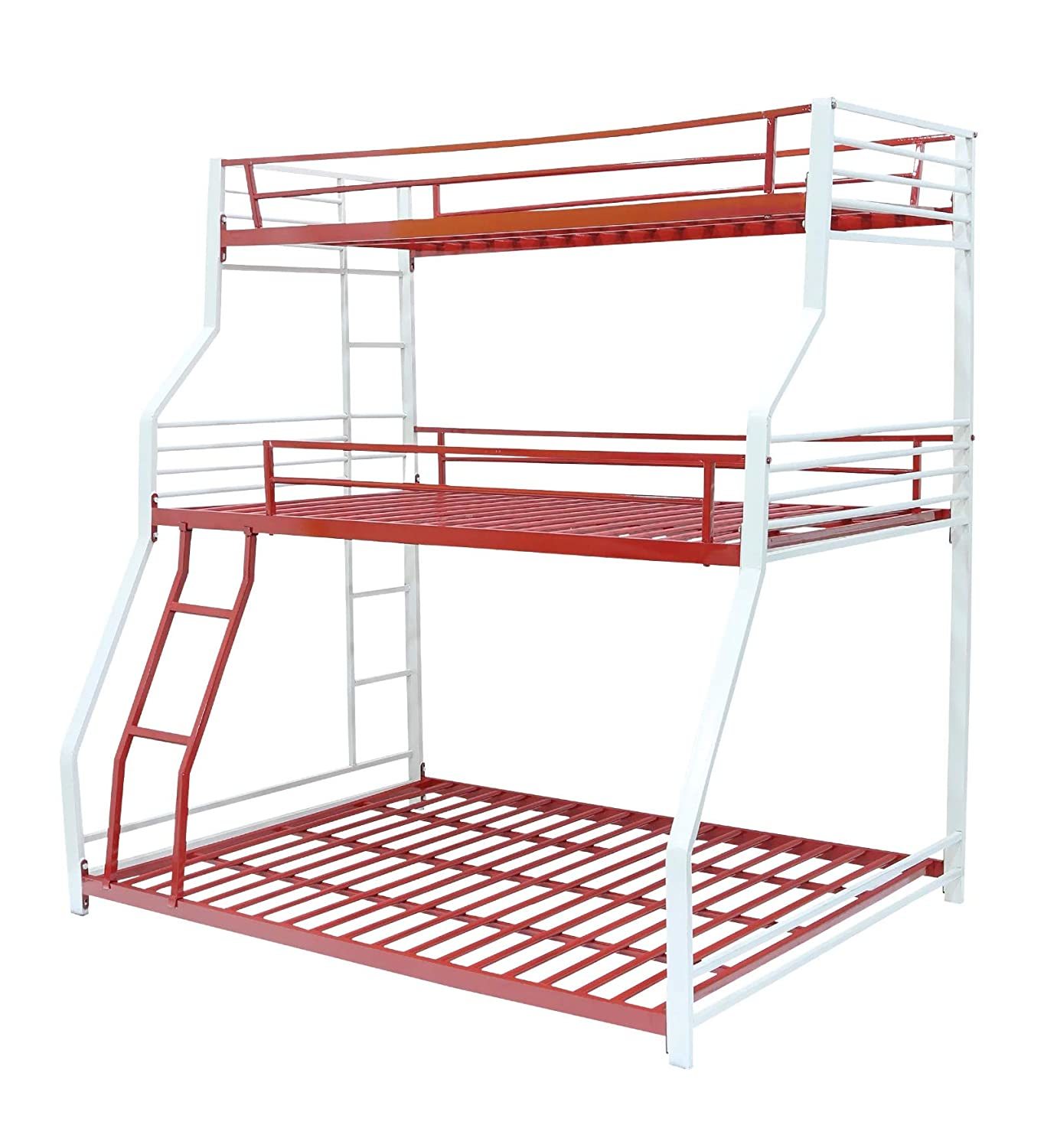 Multi-colour 3-tier Bunk Bed For Kids Carpenter Assembly