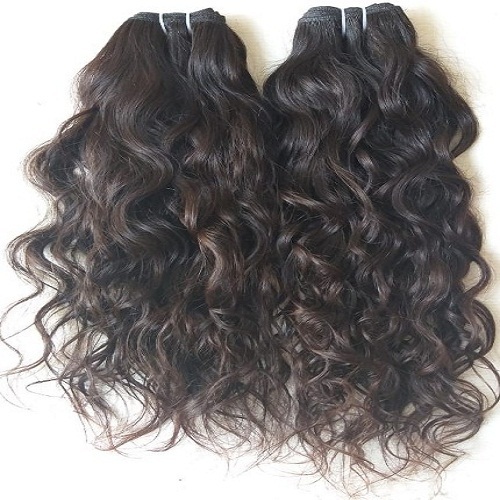 Natural Black & Brown Raw Curly Machine Weft Human Hair