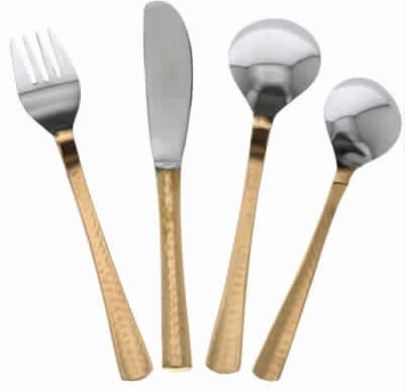 एसएस कॉपर हैमरेड कटलरी सेट