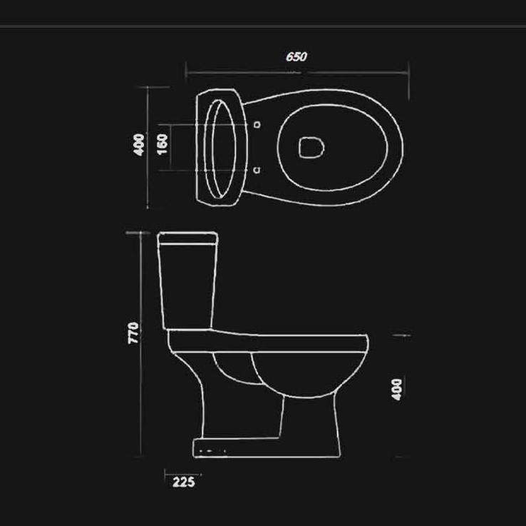 White Aqua Two Piece Water Closet By Massive Ceramic