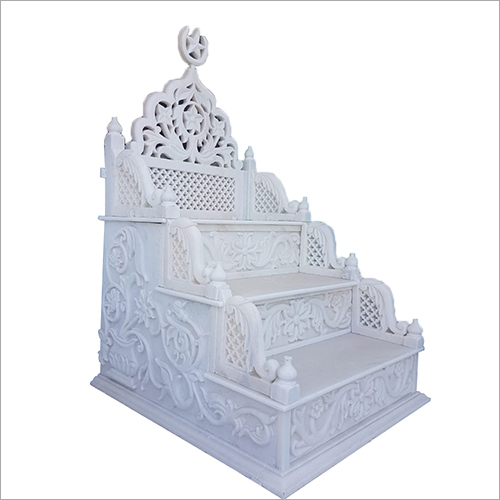 Marble Qibla Masjid Member - 35 mm Polished White Marble Finish | Arabic Style for Religious Activities