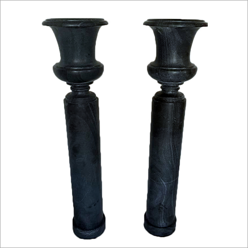 Black Marble Decorative Planter - Standard Size, Black Color | Antique Imitation, Custom Designs for Home Decoration