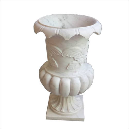 White Marble Decorative Planter - Size: Standard
