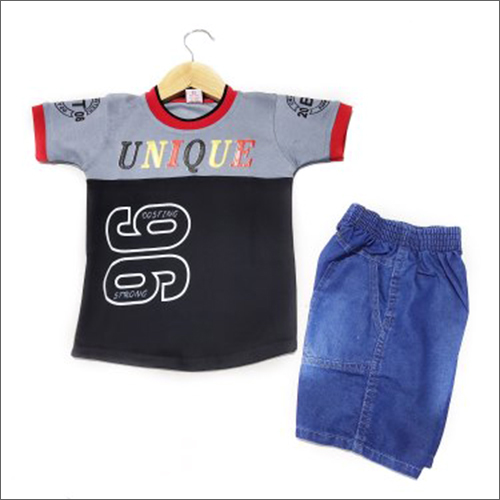 Available In Different Color Kids Black T Shirt Baba Suit