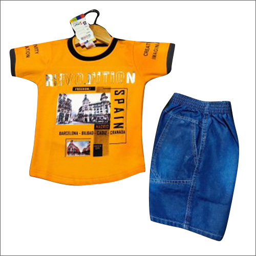 Available In Different Color Kids Black T Shirt Baba Suit