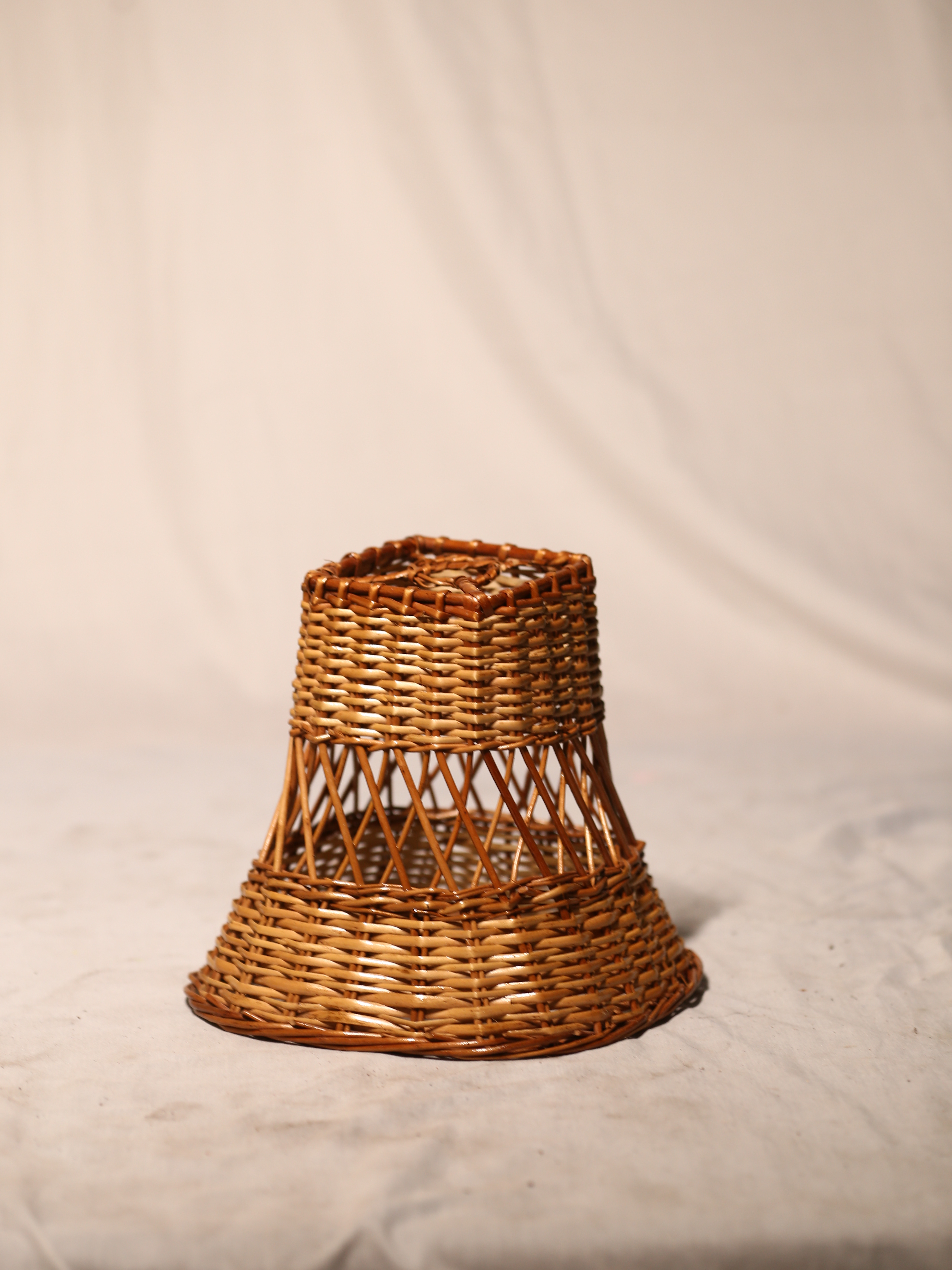 Chooral Lampshade Reducer - Bamboo, Square Size, Wooden Color | Antique Style, Polished Surface Finish, Handicrafts, 110 Grams