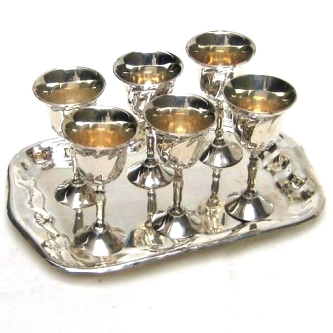 Brass High Quality Goblet With Tray Church Supplies