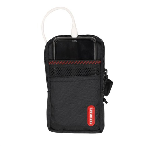 Handy Mobile Pouch - Polyester Material, Zip Closure, Red Color, Plain Design | Customizable for Any Mobile Model