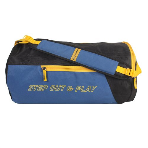 Duffle Gym Bag - Polyester, 28x50x28 cm | Blue & Black, Customized Design for Travel