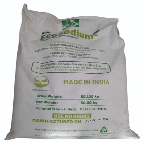 Sodium Sulphate - Industrial Grade Powder, Purity 98%, White Crystalline Solid, Odorless, Bitter Taste, Soluble in Hot Water