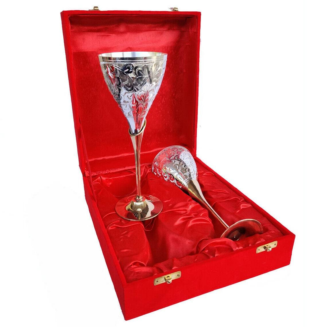 Brass Silver Engraved Goblet Church Supplies