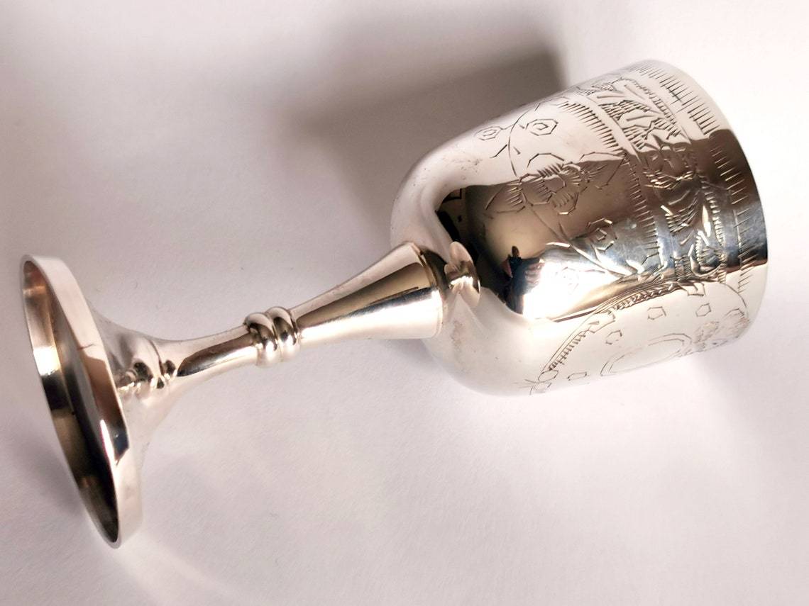 Brass Black Golden Engraved Chalice Church Supplies