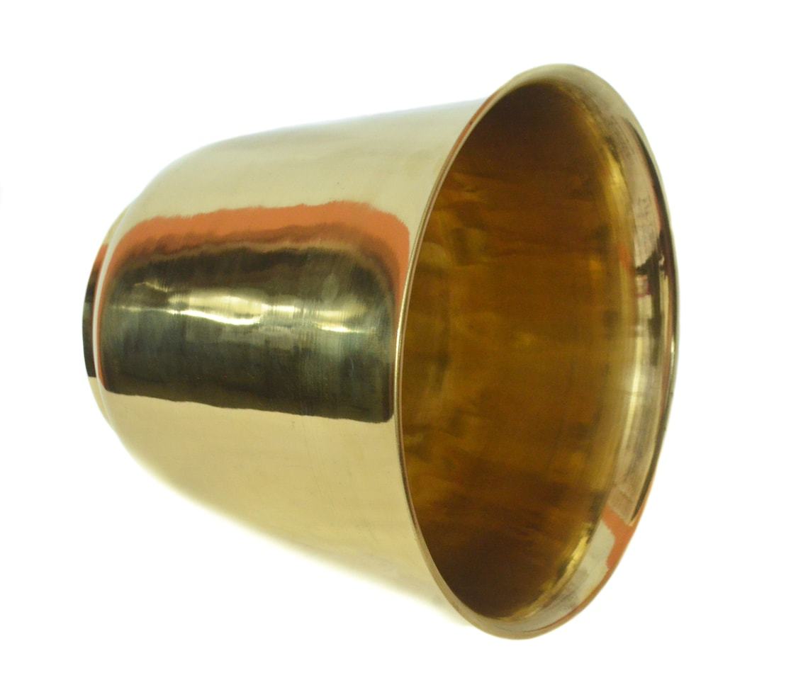 Shiny Gold Brass Hammered Planter