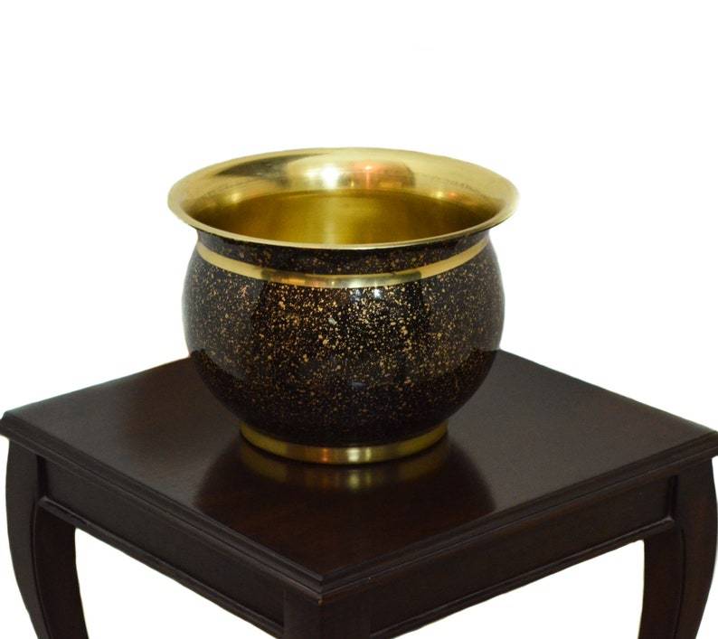 Brass Full Engraved Basket Shaped Planter