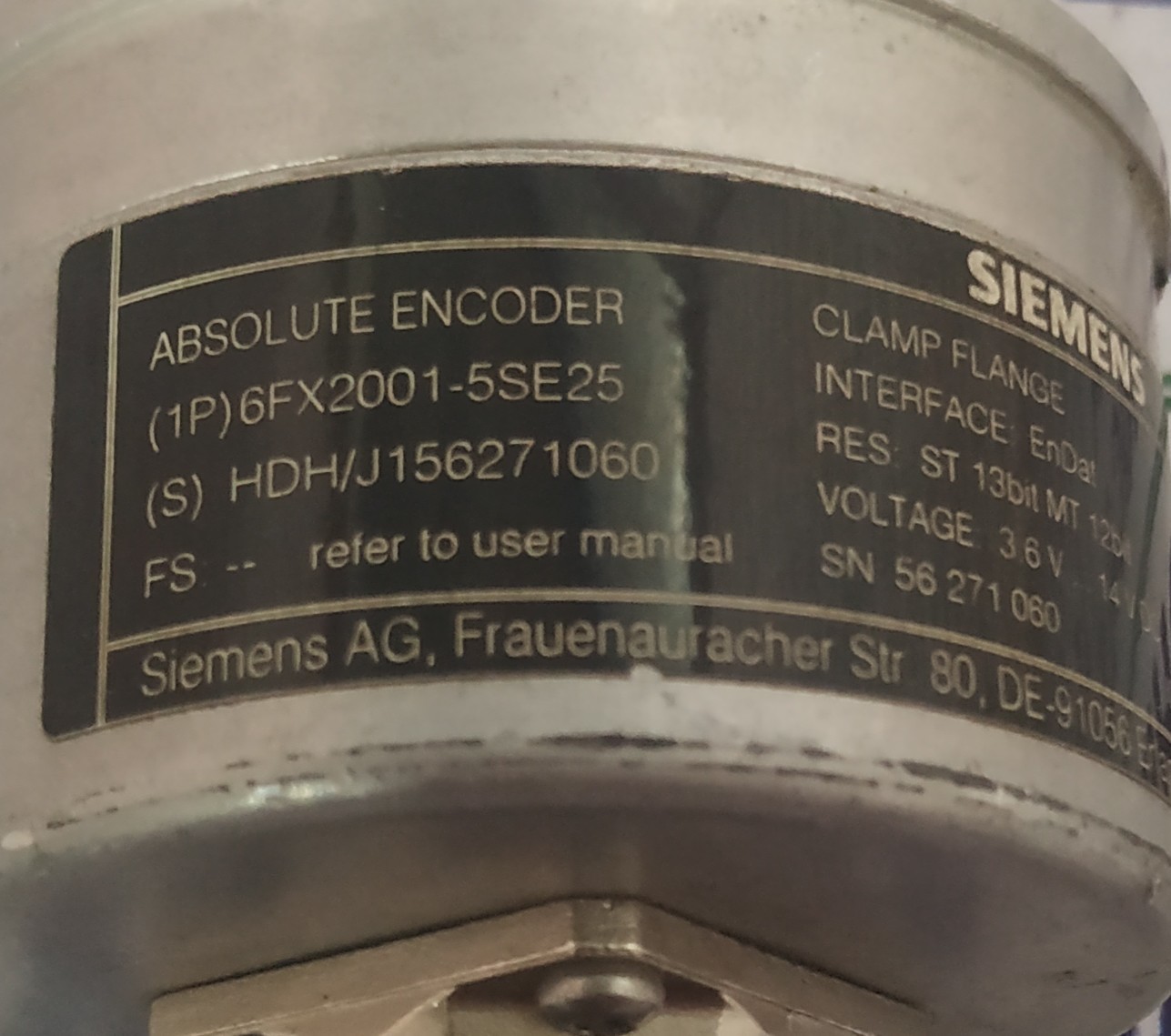 Siemens Encoder 6fx2001-5se25
